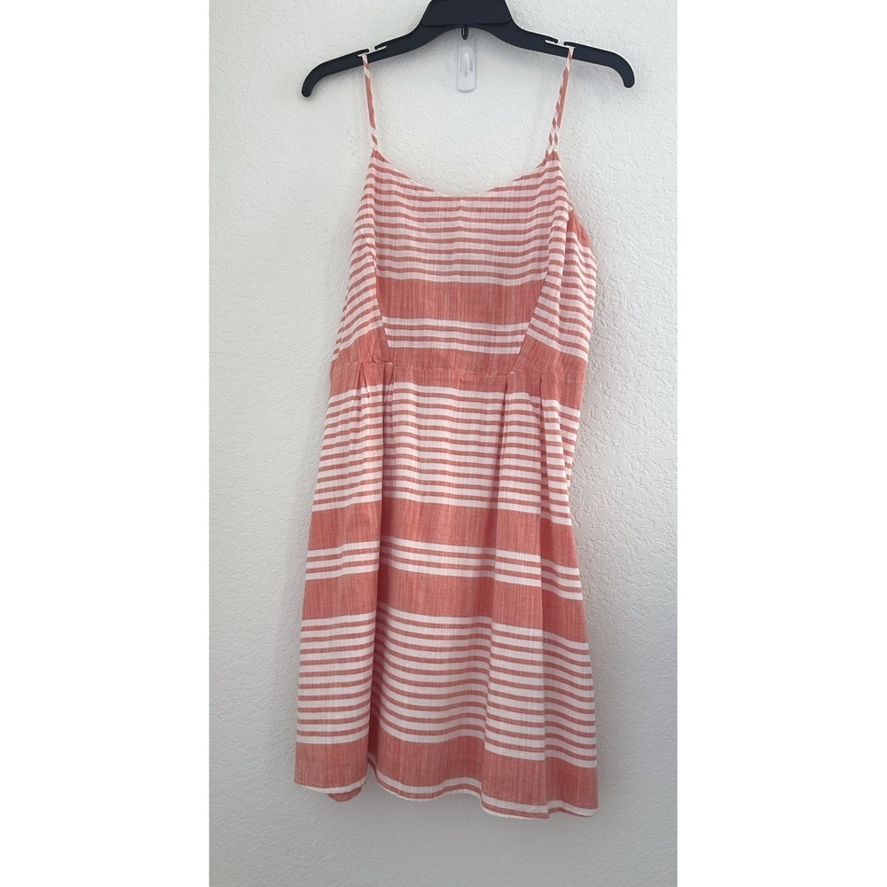Old Navy Beach Resortwear Coastal Striped Cotton Cami Dress Smocked Back Sz. M
